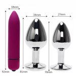 3PCS Butt Plug Bullet Vibrator G Spot Stimulate Sex Toys for Women Adult Product Anal Plug Prostate Massage