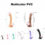 Multicolor PVC Soft Material Perfect Size Big Foreskin Penis Sucker Sex Toy for Woman Strapon Vagina Stimulation Sex Products
