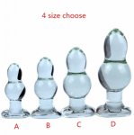4pcs Huge Crystal Glass Dildo Anal Butt Plug Smooth Big Glass Beads Anal Dilator G Spot Sex Toy For Women/Men Prostate Massage