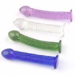 4 Colors Crystal Dildo Glass Butt Plug Toy G-spot Stimulator Prostate massager Glass Penis Vaginal Expansion Sex Toys For Women