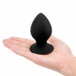 Erotic Black Silicone Big Anal Plug 3 Sizes Strong Suction Cup Butt Plug Smooth Soft Huge Anal Dildo Adult Gay Sex Toys for Men
