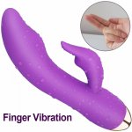 G Spot Vibrator Finger Vagina Massage Clitoris Stimulator Rabbit Double Vibrate Big Dildo Sex Toys For Women Female Masturbator