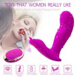 DUOAI Wireless Remote Control Butterfly Invisible Panty Female Wearable MultiSpeed Vibrator Adult Silicone Sex Toy Masturbation