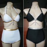 Luoanyfash New 2018 Luxury Diamond chain Bikinis Women Sexy Bling Bling Rhinestone Swimwear Padded Bandage Bathing Suit