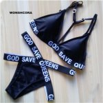 Sexy Women Bikini Set 2017 Letter New Y Type Multi Rope Swimwear Swimsuit Hanging Neck Low Waist Women's Swimming Trunks Tankini