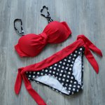 Tengweng 2018 New sexy Push up Bikini Push up Women Swimwear Polka dots Bandage Swimsuit Brazilian Female Bathing suit Cheap