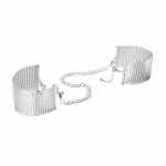 Bijoux Indiscrets, Piękne kajdanki - Bijoux Indiscrets Désir Métallique Cuffs Srebrny