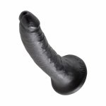 Dildo realistyczne z przyssawką - King Cock Cock 7 Inch Czarny - 18 cm