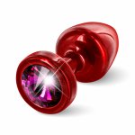 Diogol, Plug analny ozdobny - Diogol Anni Butt Plug 25mm Okrągły Czerwony z Różowym