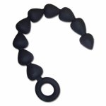 Silikonowe kulki analne - S&M Black Silicone Anal Beads
