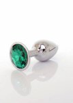 wtyczka analna metalowa biżuteria kryształ zielony | 100% dyskrecji | bezpieczne zakupy