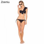 Zosmiu Sexy One Shoulder Bikinis Bathing Suits New Low Waist Bottom Trajes De Bano Women Slim Sport Bikinis Set Beach Swim Suits