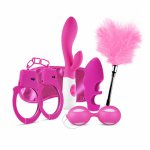 zestaw gadżetów erotycznych z wibratorem króliczkiem - loveboxxx i love pink gift set  