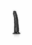 smukłe dildo realistyczne na przyssawce realrock 15.5cm czarny | 100% oryginał| dyskretna przesyłka