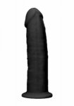 silikonowe dildo na przyssawce realrock 15,3cm czarny | 100% oryginał| dyskretna przesyłka