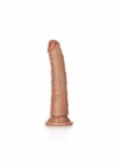smukłe dildo realistyczne na przyssawce realrock 15,5 cm brązowy | 100% oryginał| dyskretna przesyłka