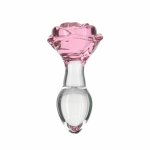 pillow talk -  szklany korek analny róża z pociskiem rosy luxurious glass