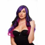 pleasure wigs - czarno-fioletowa peruka długa pruik brandi