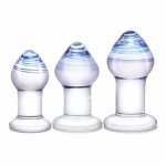 glas - zestaw 3 szklanych korków analnych pleasure droplets
