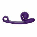 snail vibe - silikonowy wibrator z podwójną stymulacją snail vibe curve fioletowy