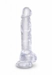 King Cock 8 Inch Cock w Balls Transparent