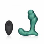 Stacked Vibrating Prostate Massager with Remote Control - Metallic Green