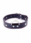 Fetish B - Series Collar with studs 3 cm Red Line