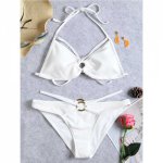 ZAFUL 2018 String Bikini Women Swimsuit Sexy Bralette Bikini Set Low Waist Swimwear White Bathing Suit Brazilian Beachwear Femme