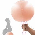 camaTech Realistic Dildo Strap On Jumping Ball For Female Masturbation Flesh Penis Vibrator Strapless Strapon Inflatable Balloon