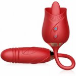 Podwójny masturbator dla kobiet 100 opcji pieszczot z posuwistym penisem i ruchomym językiem 2w1 - 77452900