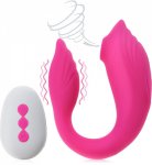 Ssąco-wibrujący masażer dwusilnikowy wibrator dla par do seksu - 10 funkcji + pilot - 78462069