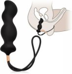 Korek analny z pętlą anal plug do pieszczot prostaty z zaciskiem na jądra i penisa - 73559087