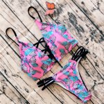 2018 New Split Swimsuit Sexy Swimwear Bikinis Ladies Printing Bikini