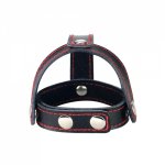Bondage Fetish TStyle Leather Cockring With Ball Divider