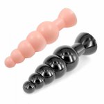 Silicone Anal Plug String of Beads with Strong Sucker Large Dildo Butt Appliance Funny Sex Toy for Male Female