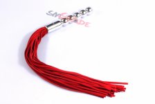 Free shipping suede flogger with metal anal plug, real leather whip metal handle, multi-function flogger sex toys for couple