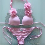 Sexy Halter Swimsuit Pink Floral Bikini Set  for Women's Push Up Swimming Suit 2018 biquini Girl Bathing Suit zaful Swimwear