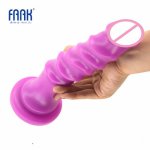 Faak, FAAK Ribbed dildo 24cm long dildo thread dick sucker G spot fake penis female women anal plug masturbation adult porn sex shop