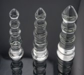 Dia 32mm to 65mm for choose New hot large pyrex crystal glass huge anal beads butt plug dildo fake penis  sex toys for men women