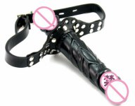HOWOSEX Double Strap On Dildo Bondage ,Lesbian Penis Dick,Anal Dildos,Open Mouth Dildo Gags ,Sex Toys For Adult Dames