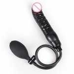 Hot Inflatable Dildo Pump Penis Cock Anal Sex Toy Butt Plug Blow-Up+GETS Wider Big Dildos Sex Products for Women/Men Adult Toys