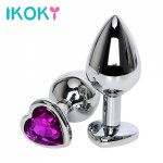 IKOKY Anal Plug Stainless Steel Jewelry Sex Toys For Woman Men Gay  Crystal Butt Plug Erotic Prostate Massager Heart Shaped