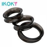 Ikoky, IKOKY 3pcs/Sets Elastic Penis Ring Male Masturbator Cock Ring Dildo Extender Delay Ejaculation Sex Toys for Men Adult Products