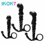 IKOKY Sex Toys for Men Women Butt Plug S/M/L Anal Plug with Pull Ring Prostate Massager Erotic Toys Crystal Jewelry