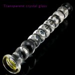 Transparent crystal glass dildo long 260mm anal beads female G spot massage anal dildo plug erotic toys for couples