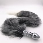 Ins, Stainless Steel Thread Butt Plug 3 Size Anal Plugs Faux Animal Tails Romance Insert Stopper Anal Dilator for Couples H8-5-128E
