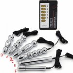 Electric Shock Pulse Therapy Orgasm Vibrating Anal Plug Metal Bead Physiotherapy Massage Masturbation Device Sex Toys I9-1-199