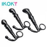 Ikoky, IKOKY Prostate Massager Anal Plug with Pull Ring Anal Sex Toys for Men Women Masturbation Crystal Jewelry Butt Plug S/M/L