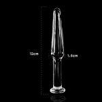 Small Glass Anal Dildo 12*1.5cm Anal Beads Sex Toy for Women Adult Product Crystal Glass Anal Stimulator Butt Plug Pleasure Wand