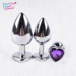 Sweet Dream 3pcs/Set Silvery Heart Love Metal Anal Plug Crystal Stainless Steel Adult Sex Toys Butt Plug Sex Products BLM-216